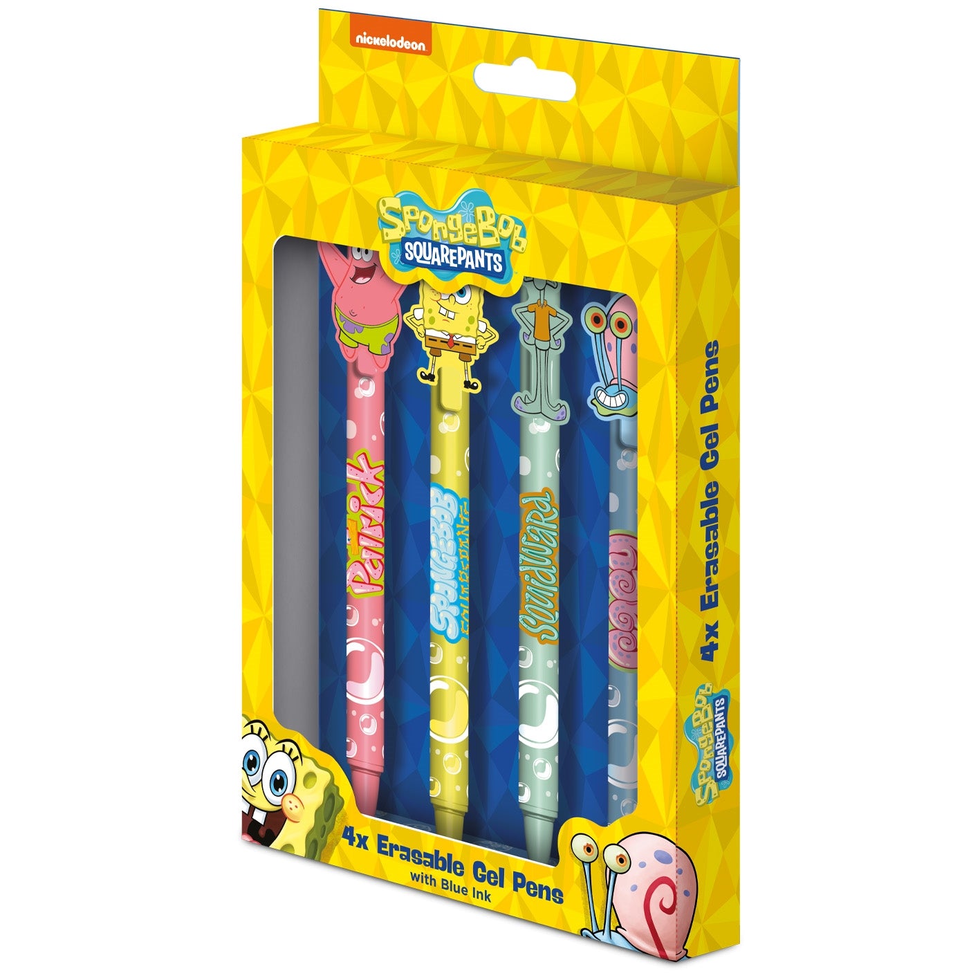SPONGEBOB (ABSORBED) 4PK ERASABLE GEL PENS