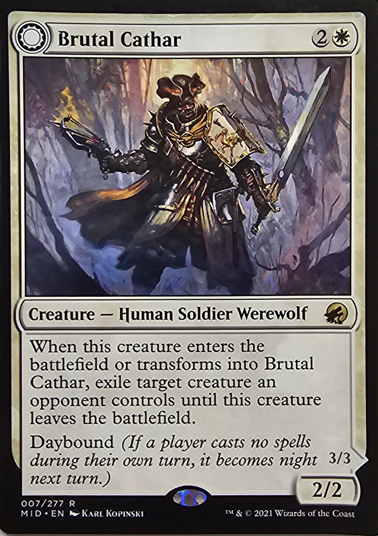 Magic The Gathering Brutal Cathar SIngle Card