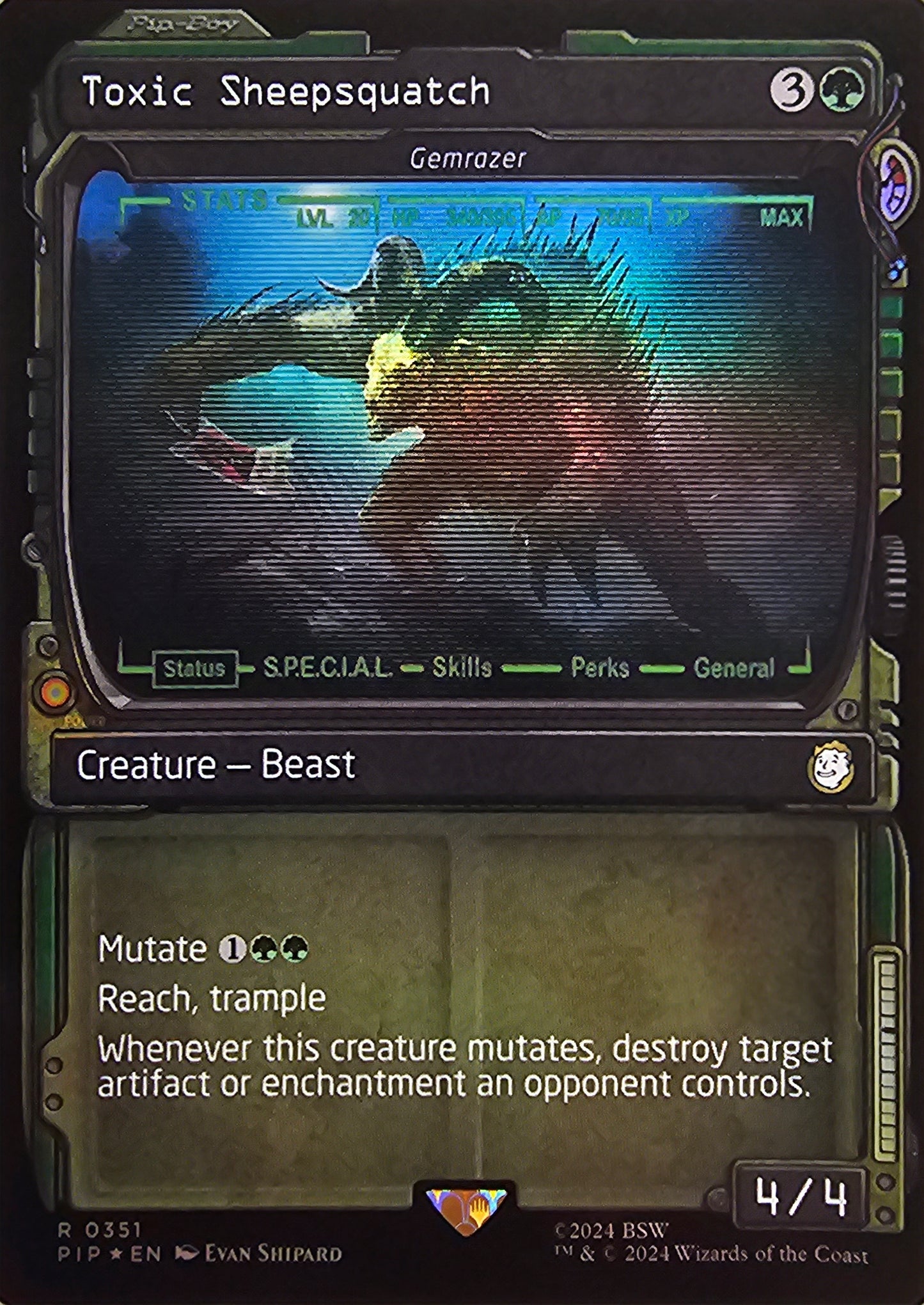 Magic The Gathering Toxic Sheepsquatch - Gemrazer (Showcase) (Foil) Single Card
