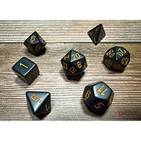 Chessex - Opaque Polyhedral 7 Dice Set - Black w/Gold