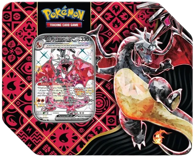 Pokémon TCG: Scarlet & Violet 4.5 Paldean Fates 5-Booster Tin - Great Tusk/Iron Treads/Charizard