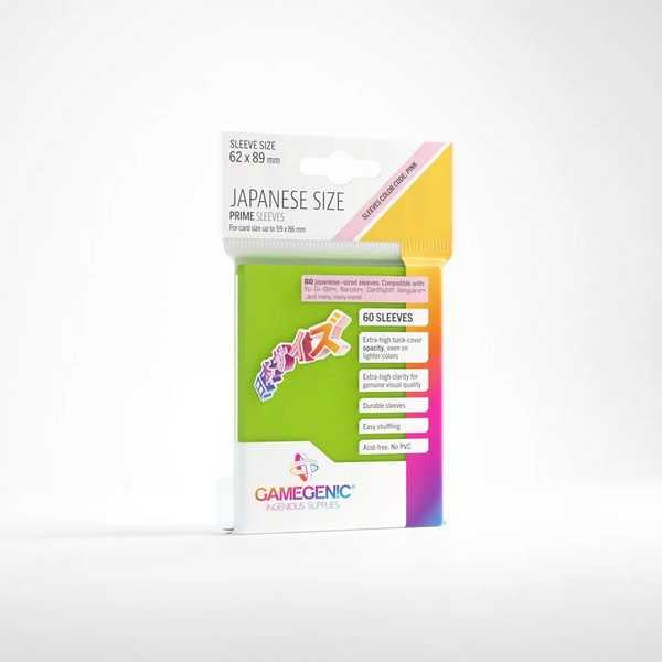 Gamegenic Prime Japanese Sized Sleeves Green (60 ct.)