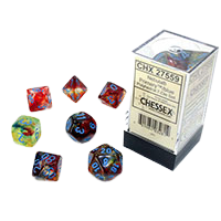 Chessex - Nebula Polyhedral 7 Dice Set - Luminary Primary Blue
