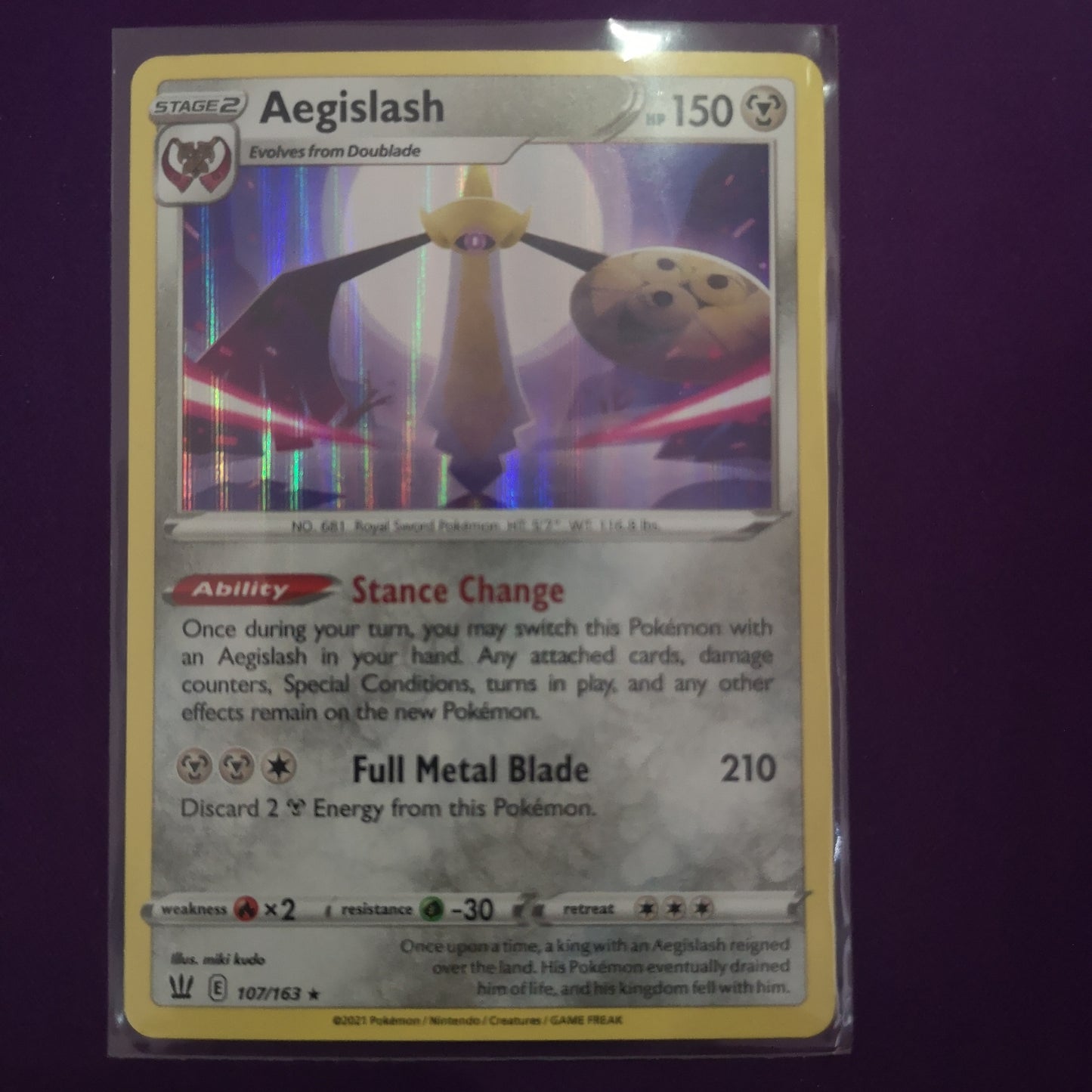 Pokemon Aegislash Holo 107/163