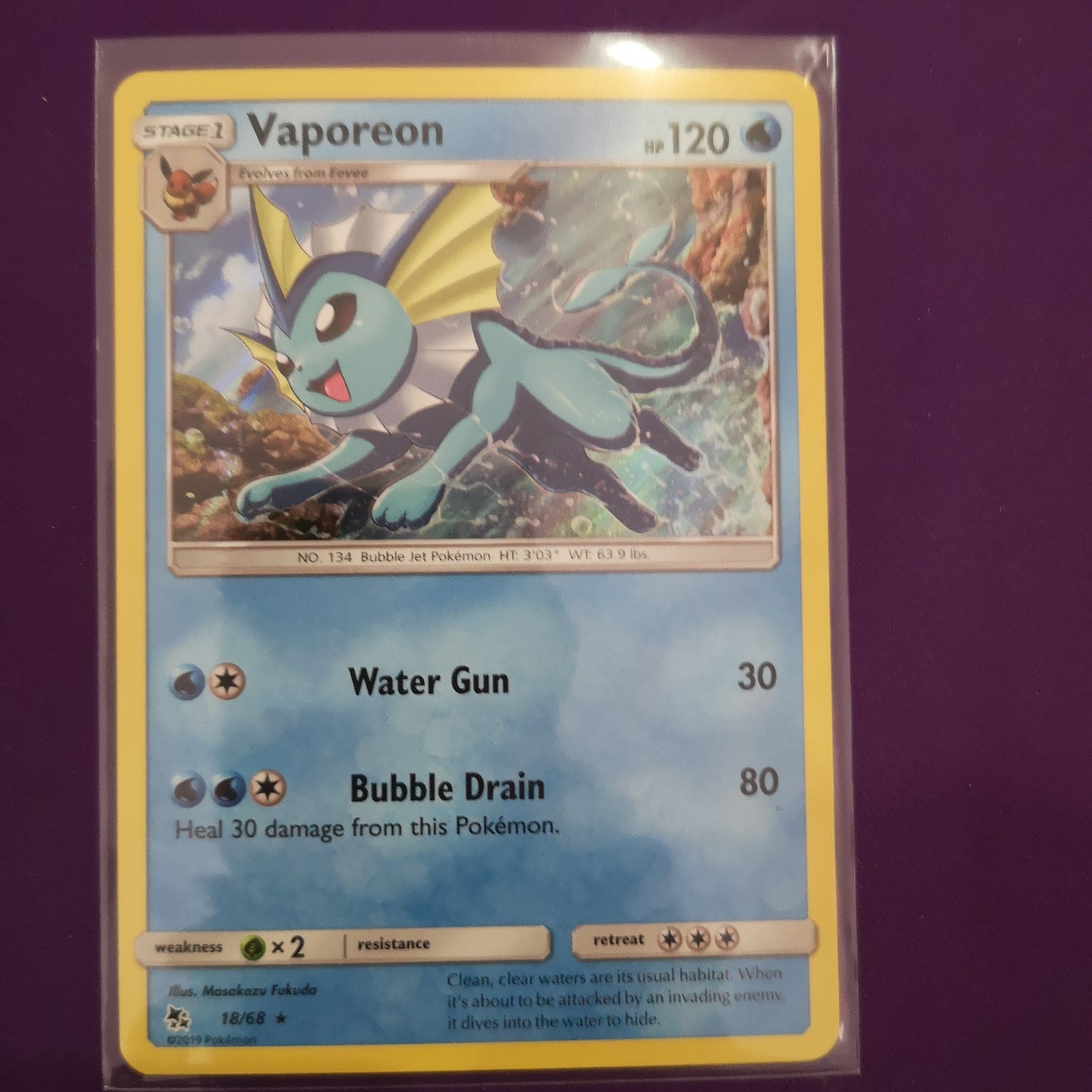 Pokemon Vaporeon Holo 18/68