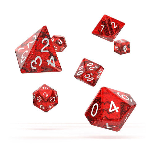 Oakie Doakie Dice RPG 7- Pack Red Speckled