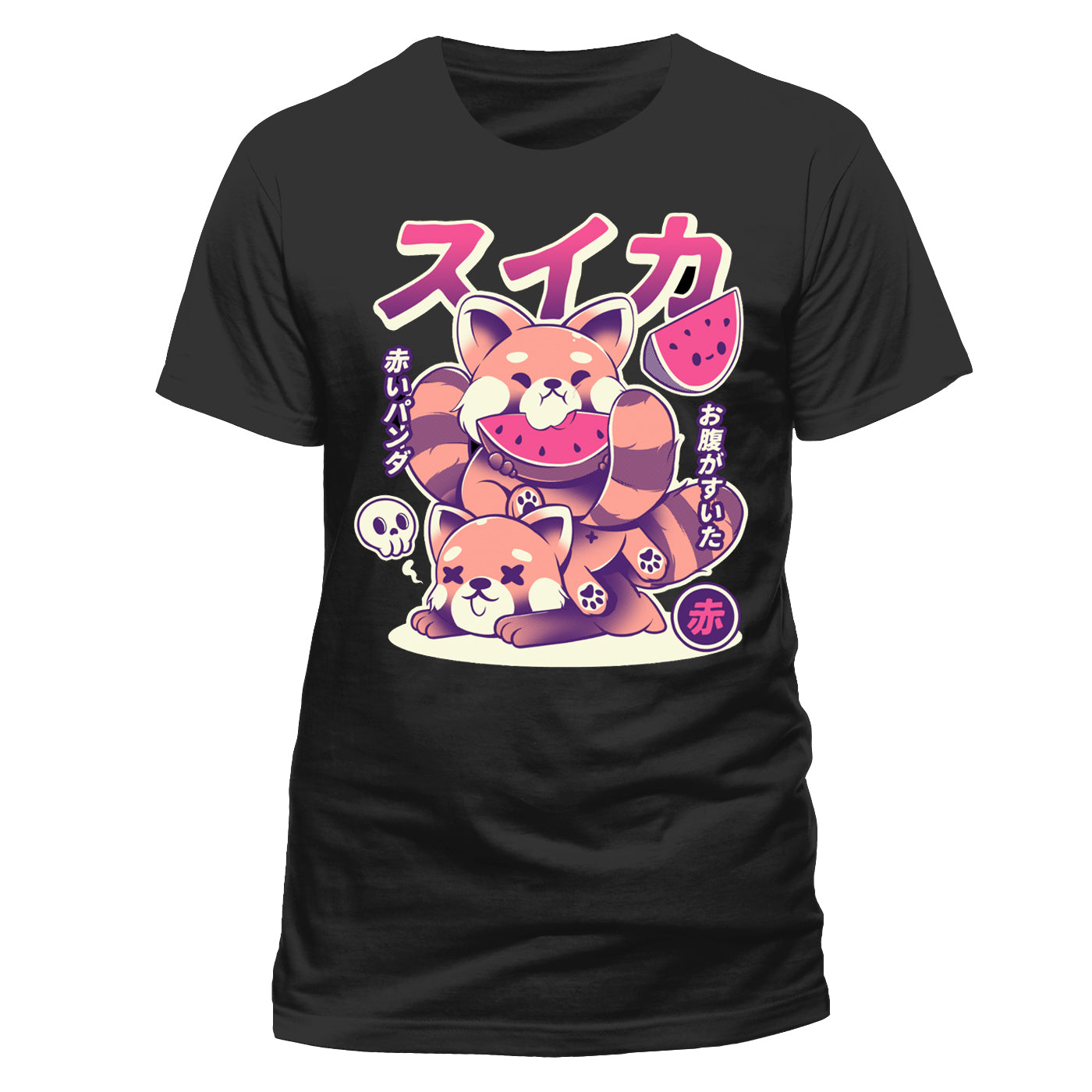 Ilustrata (Watermelon) Black Short Sleeve T-shirt