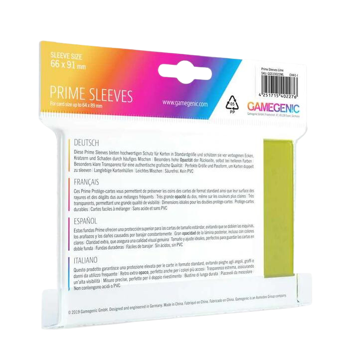 Gamegenic Prime Sleeves - Lime (100)