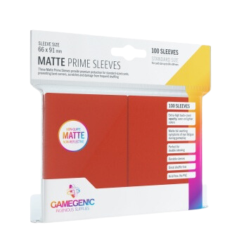 Gamegenic Matte Prime Sleeves Red 100 Sleeves