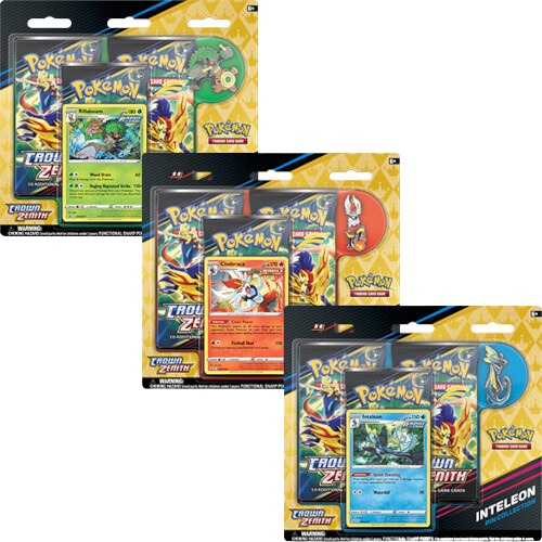 Pokémon Sword & Shield Crown Zenith Pin Collection Rillaboom / Cinderace / Inteleon