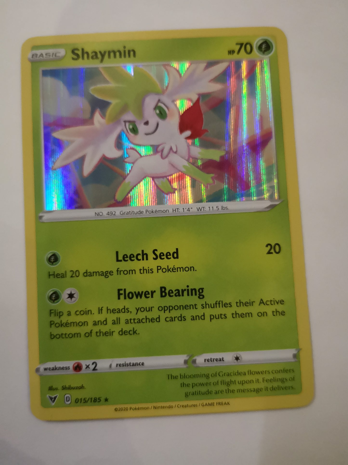 Pokemon Shaymin Holo 015/185