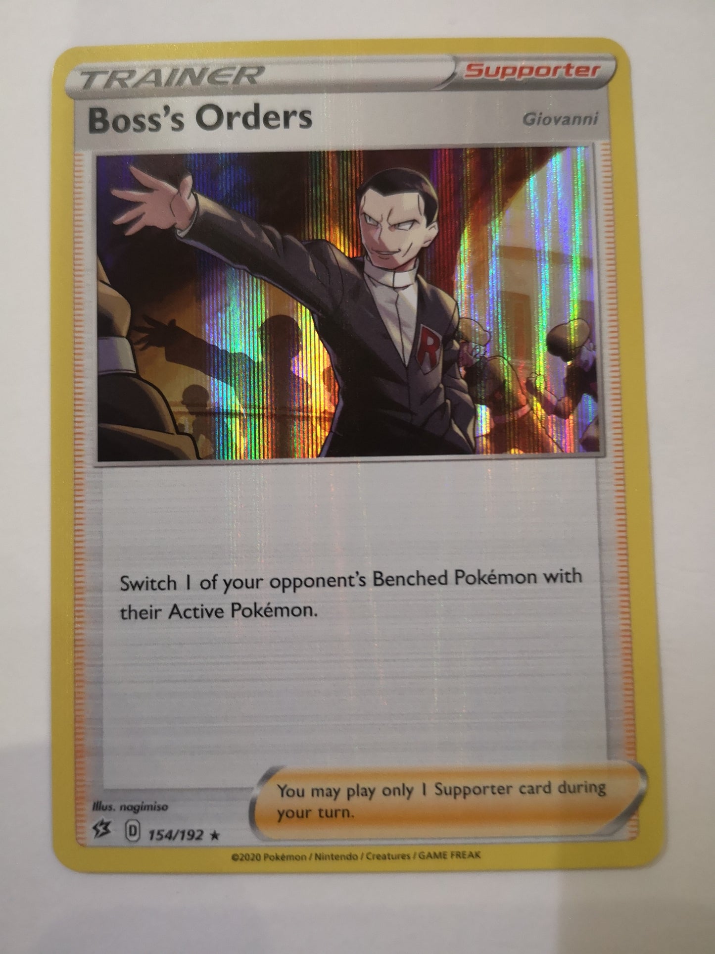 Pokemon Trainer Boss's Orders Holo 154/192