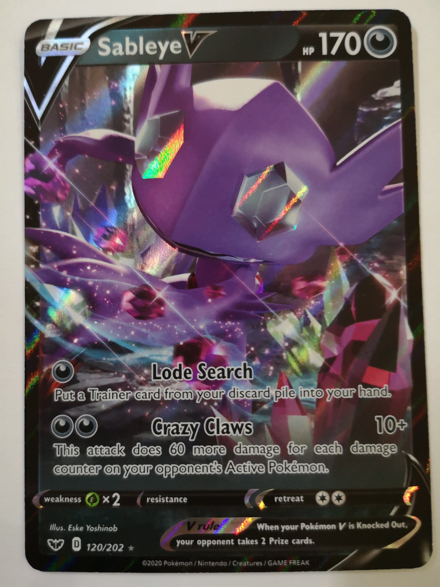 Pokemon Sableye V 120/202