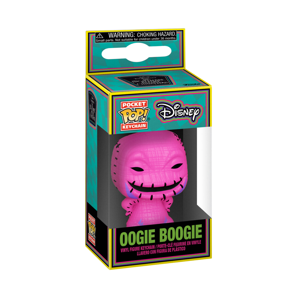 FUNKO POP KEYCHAIN: THE NIGHTMARE BEFORE CHRISTMAS BLACKLIGHT- OOGIE