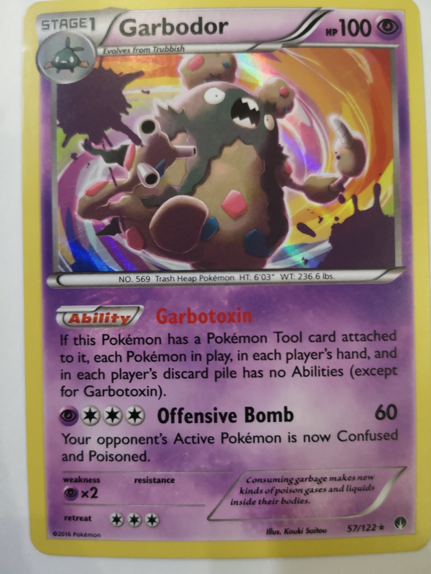 Pokemon Garbodor Holo 57/122