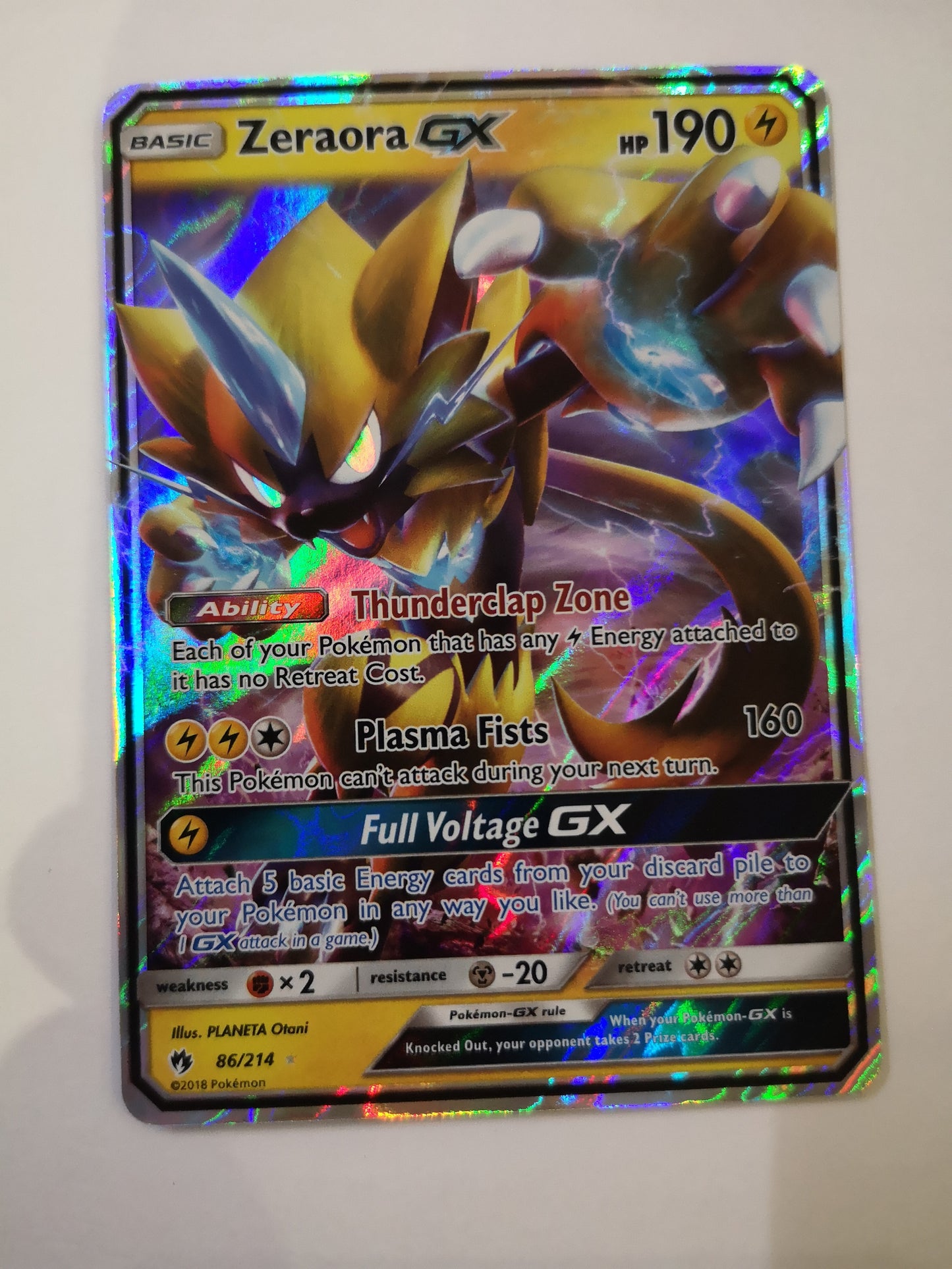 Pokemon Zeraora GX 86/214