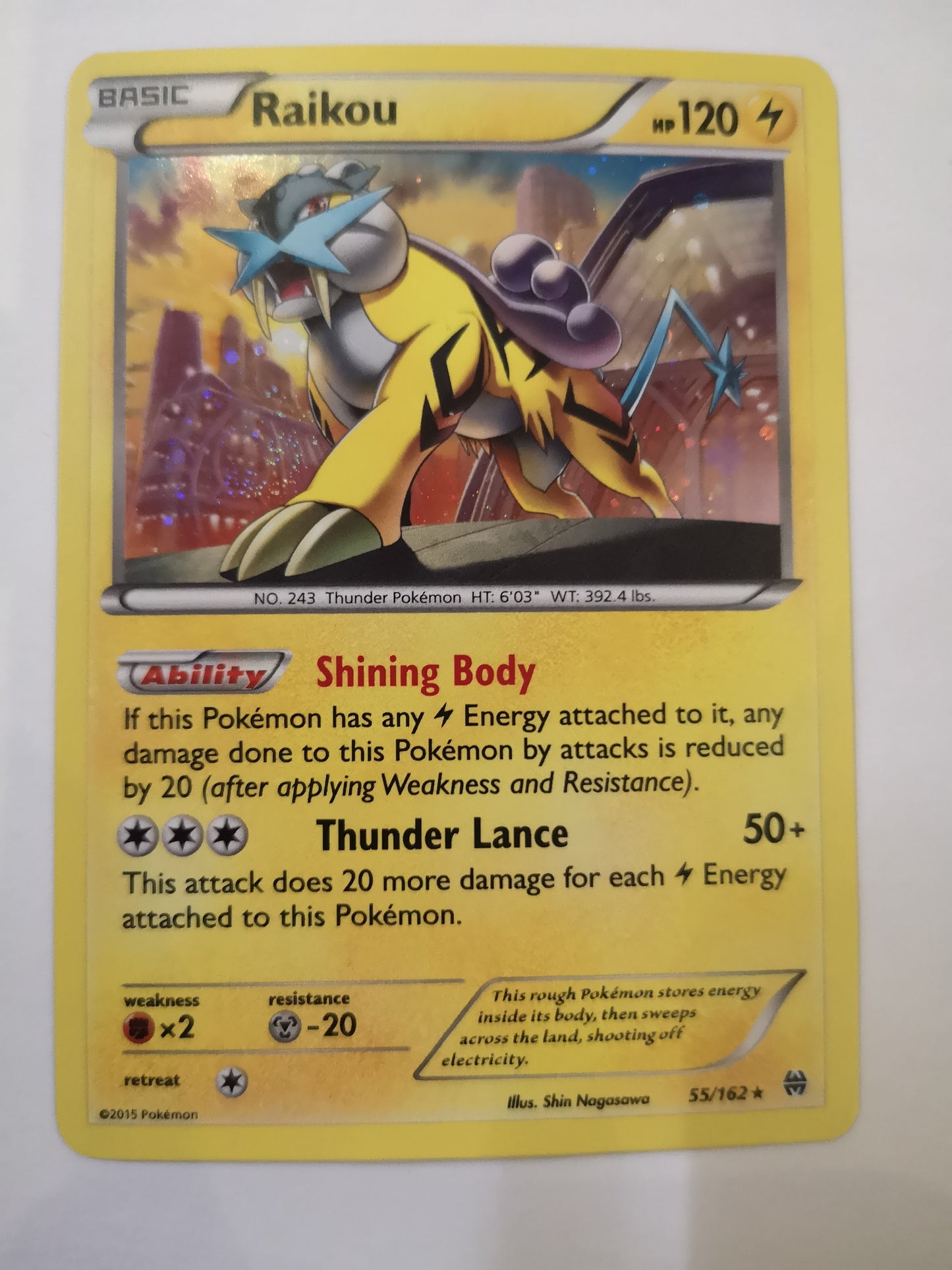 Pokemon Raikou Holo 55/162
