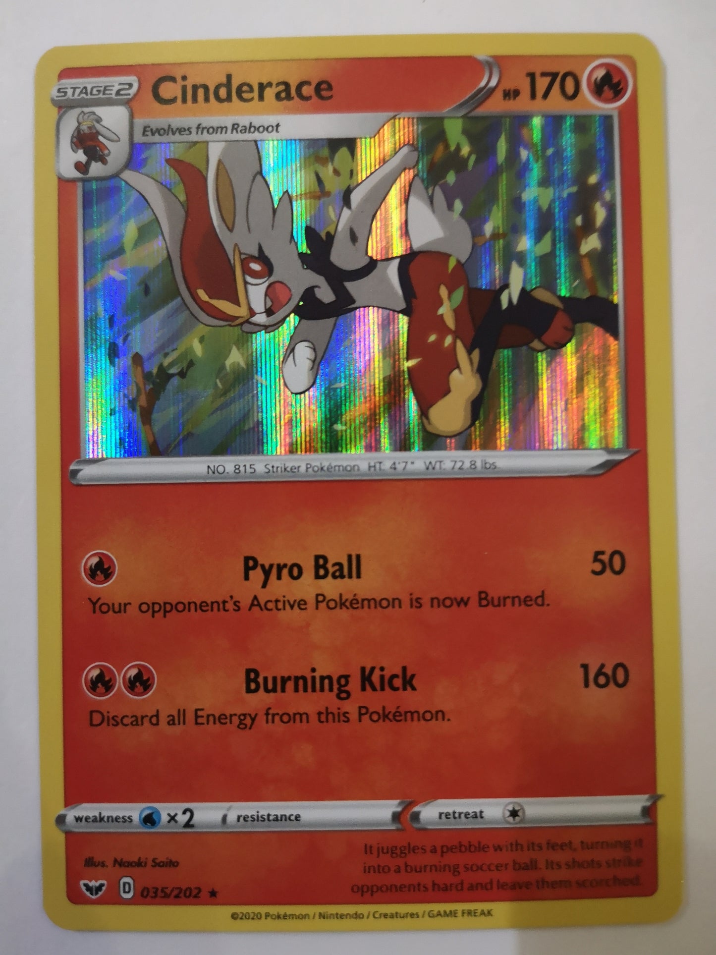 Pokemon Cinderace Holo 035/202