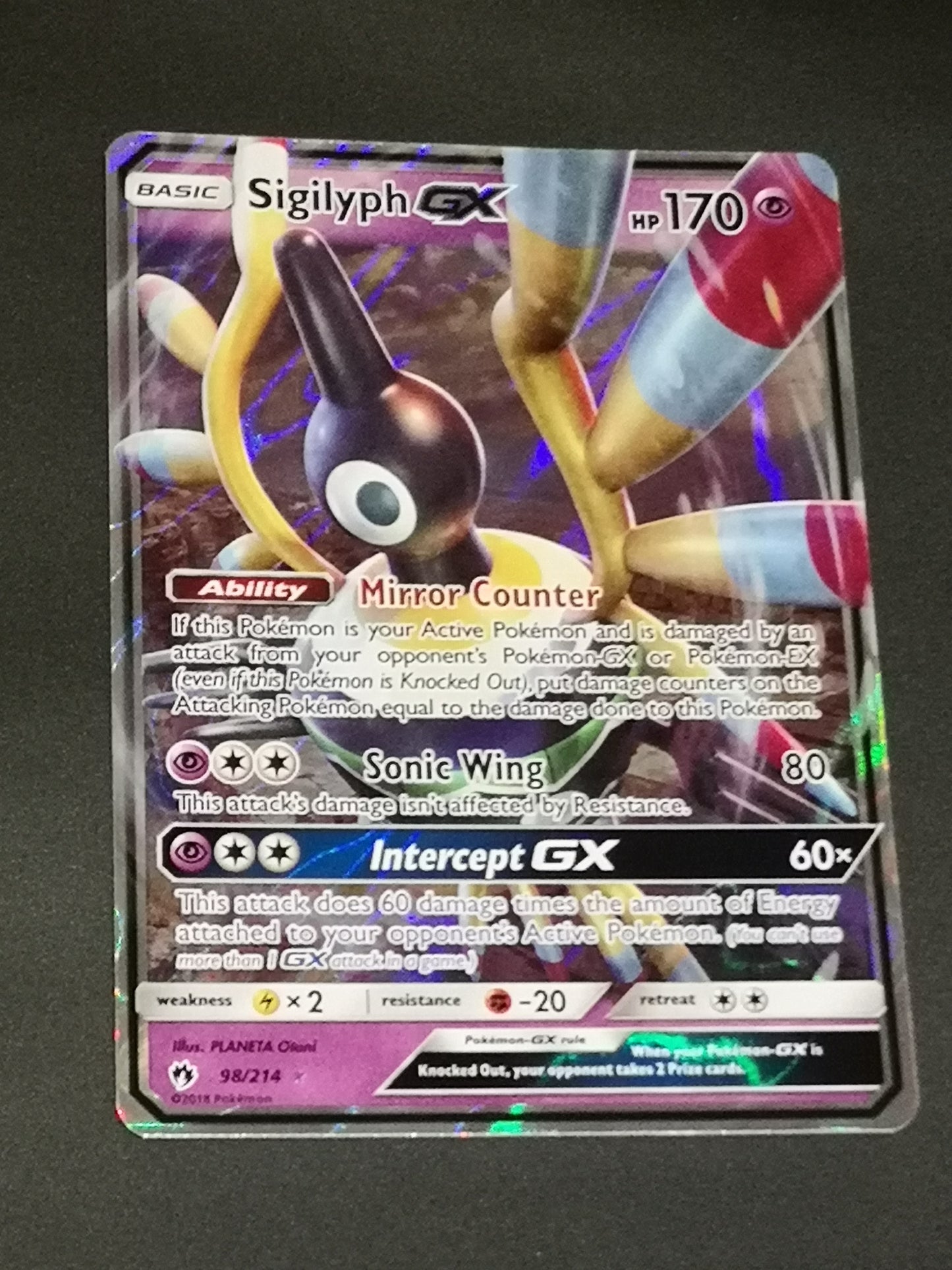 Pokémon Sigilyph GX 98/214