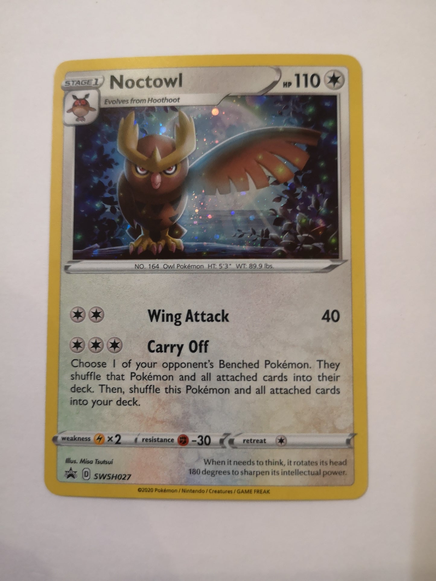 Pokemon Noctowl Holo SWSH027