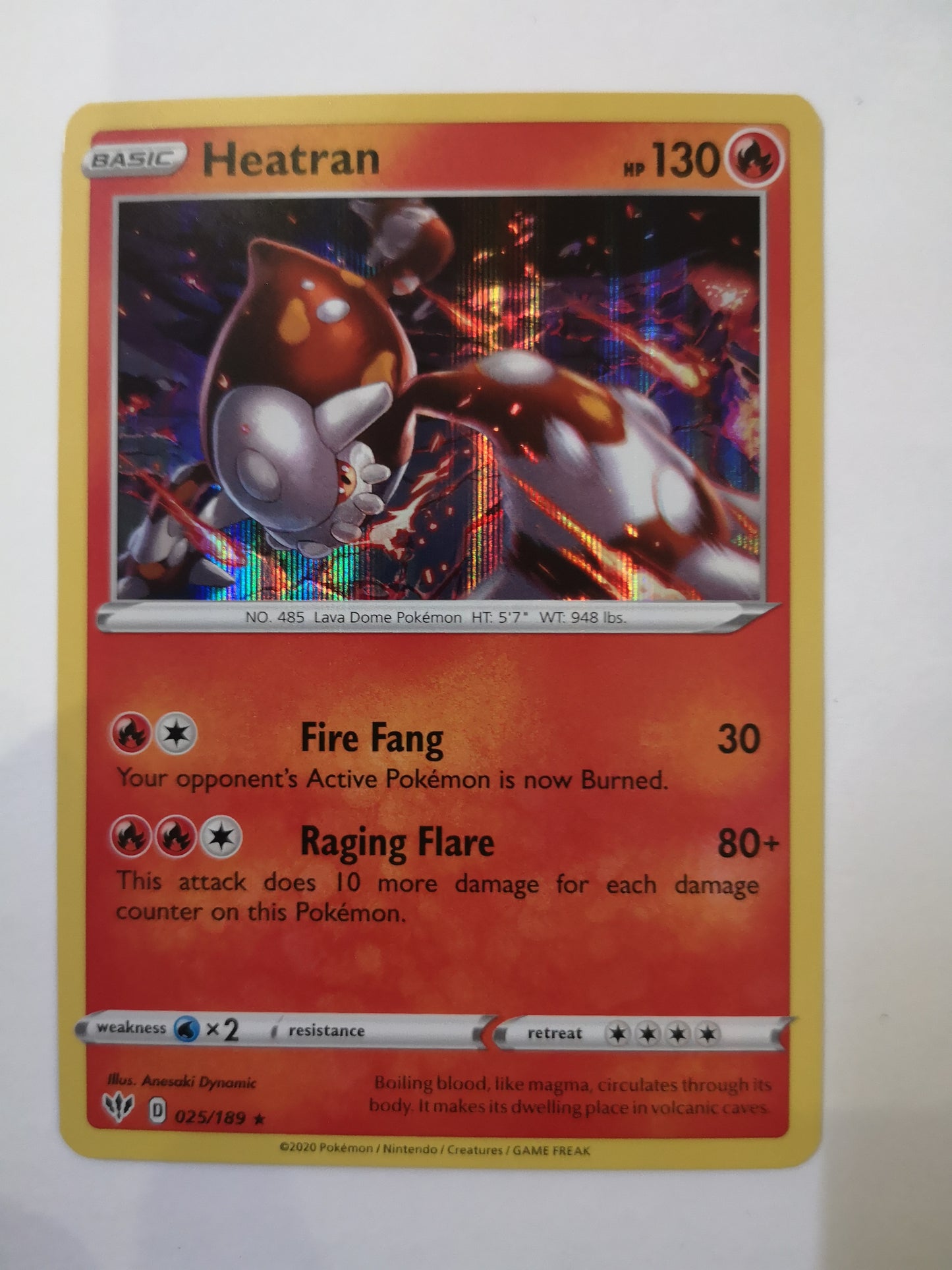 Pokemon Heatran Holo 025/189