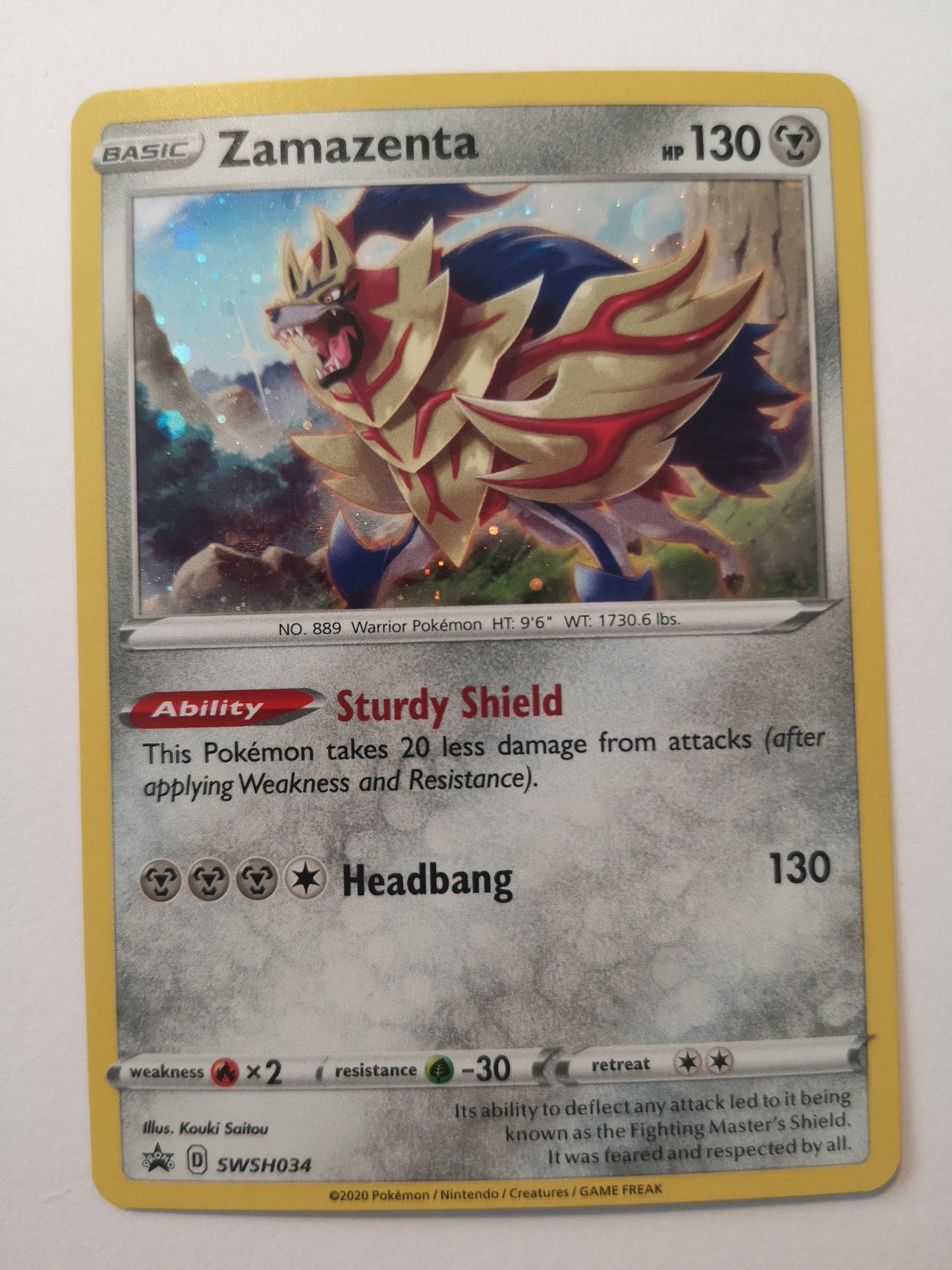 Pokemon Zamazenta Holo SWSH034