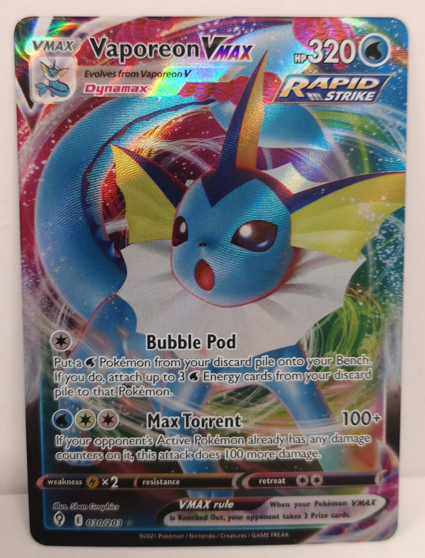 Pokemon Vaporeon Vmax 030/203