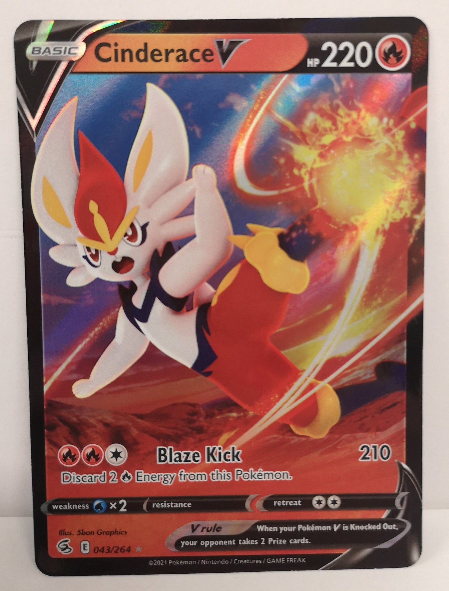 Pokemon Cinderace V Half Art 043/264