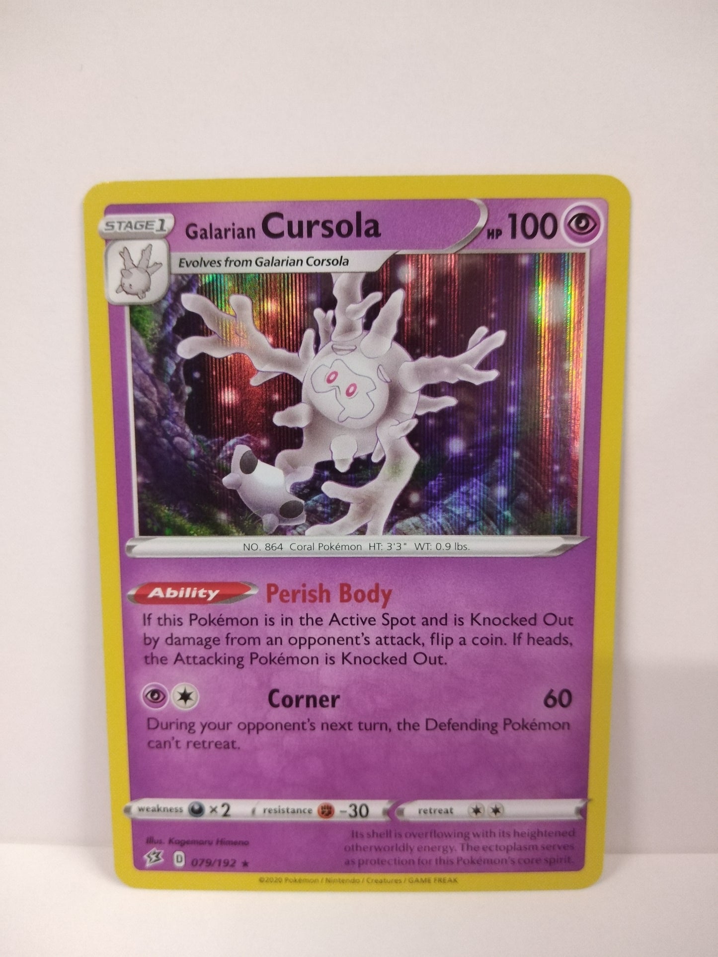 Pokemon Galarian Cursola Holo 079/192