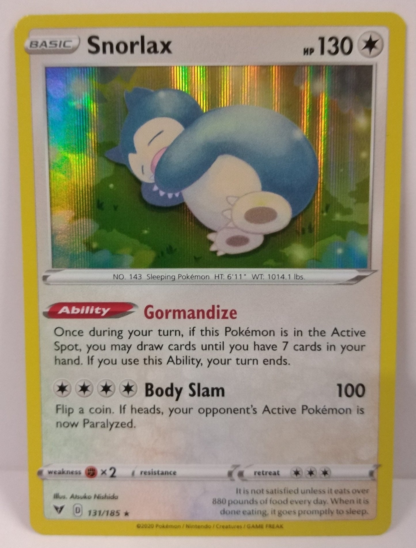 Pokemon Snorlax Holo 131/185