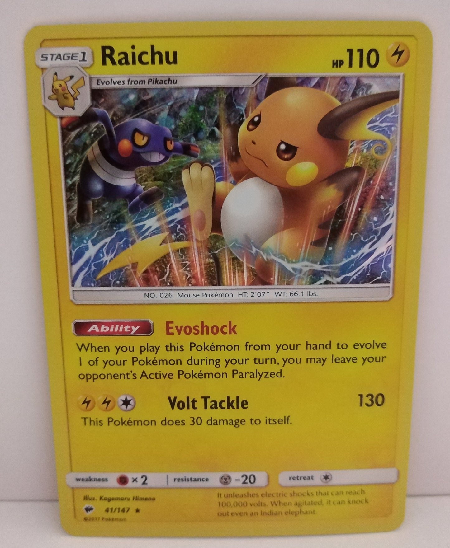 Pokemon Raichu Holo 41/147