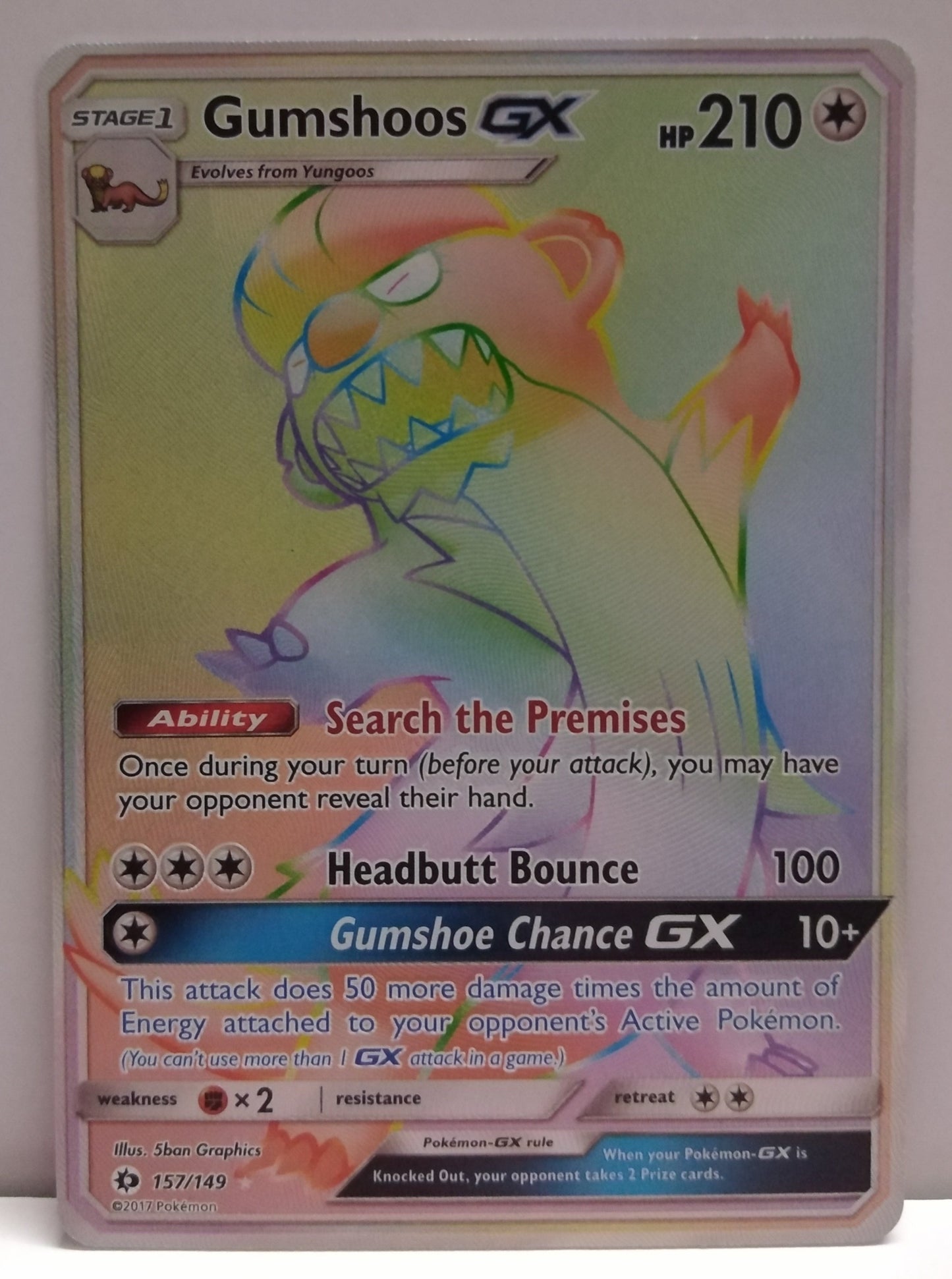 Pokemon Gumshoos GX 157/149