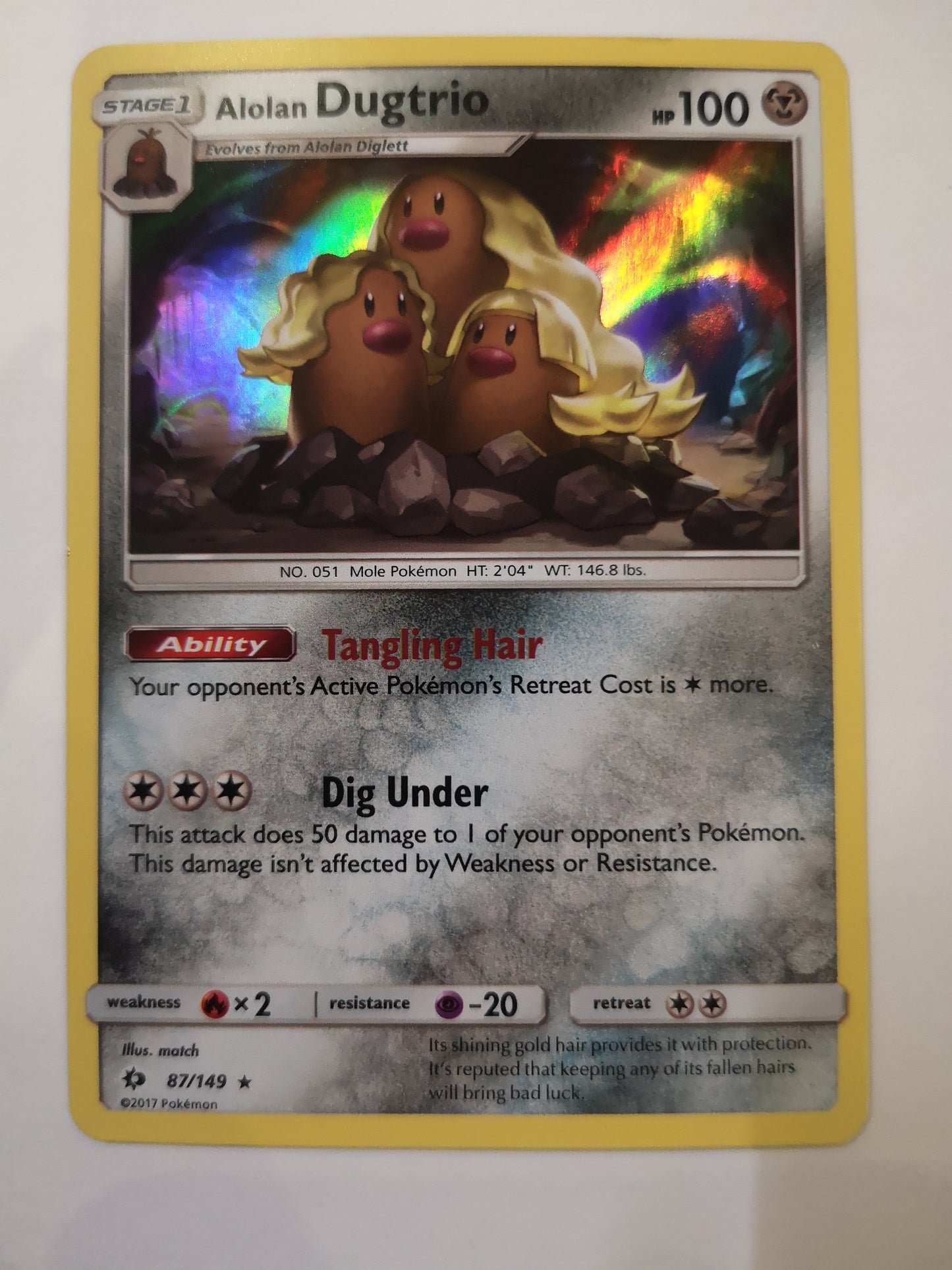 Pokemon Alolan Dugtrio Holo 87/149