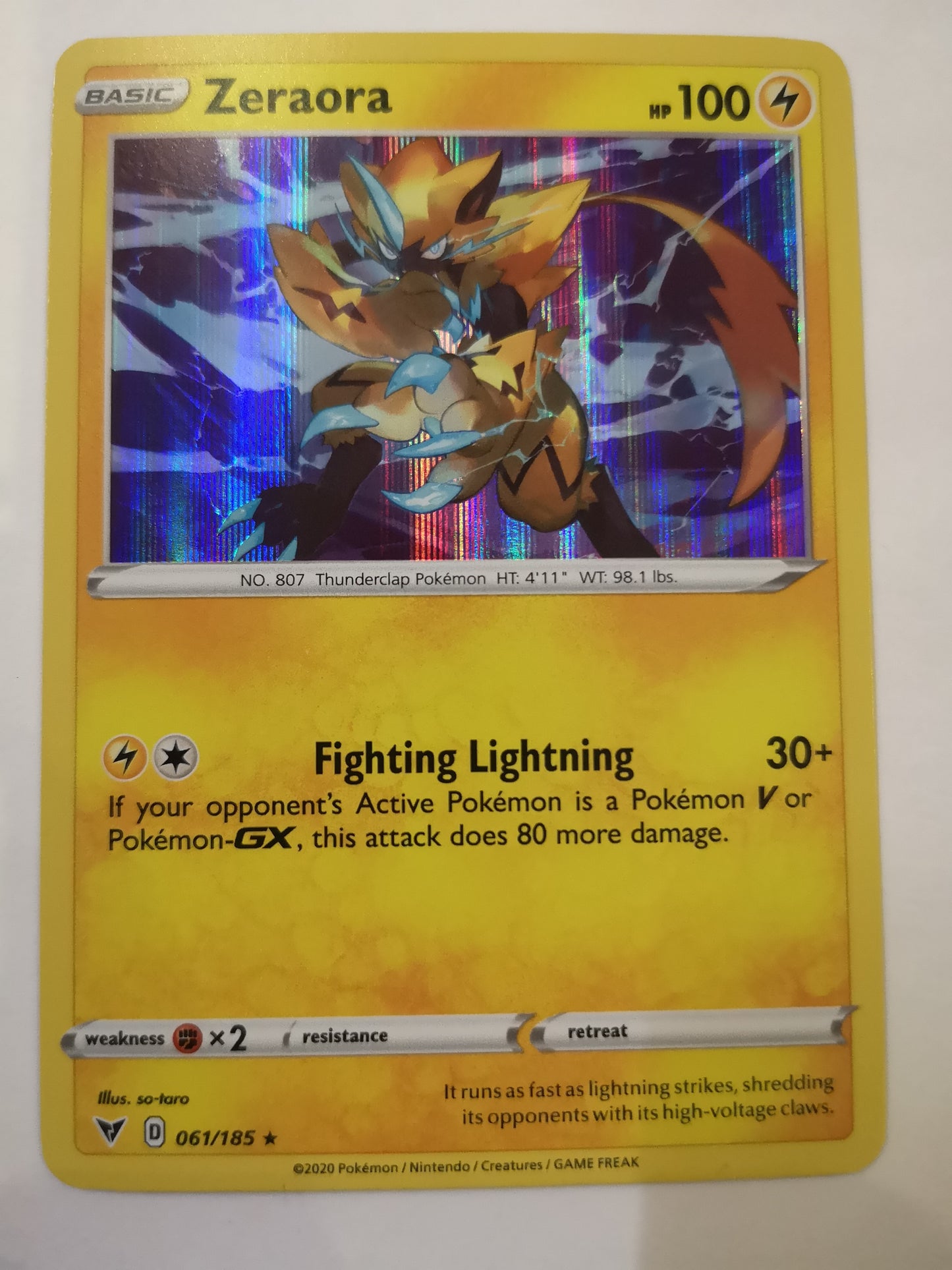 Pokemon Zeraora Holo 061/185