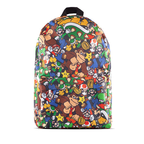 Nintendo Super Mario Characters All Over Print Backpack