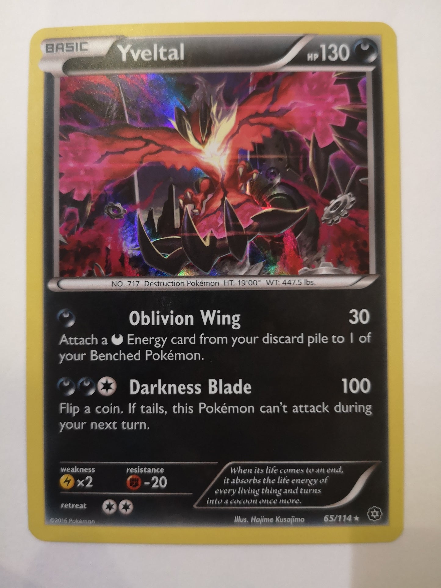 Pokemon Yveltal Holo 65/114