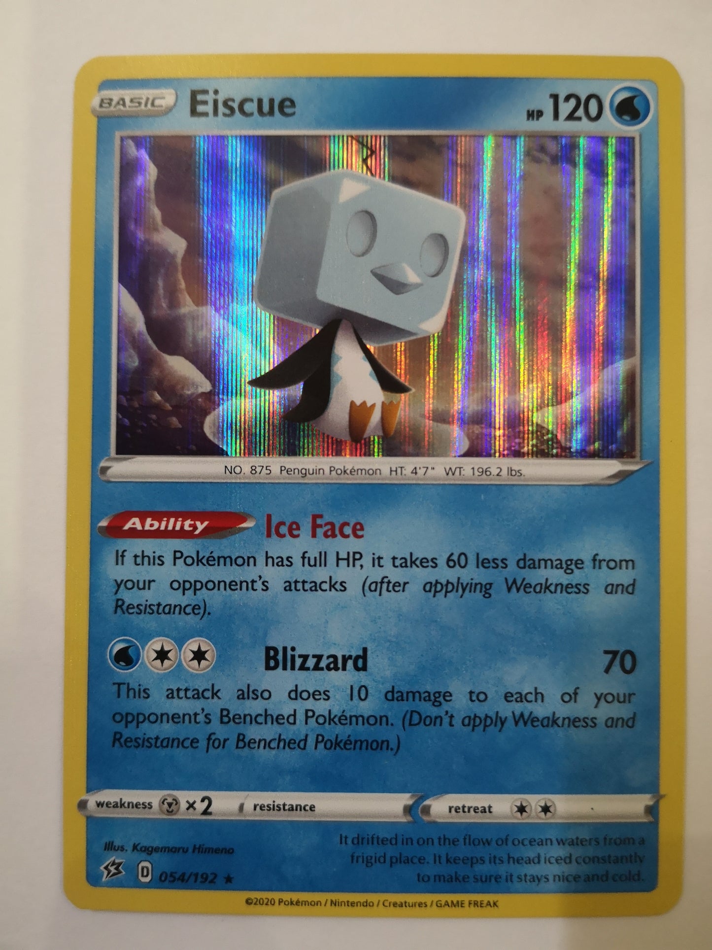 Pokemon Eiscue Holo 054/192