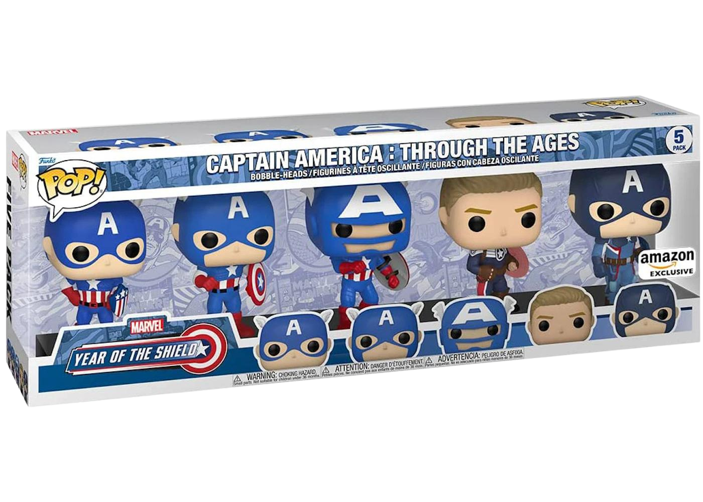 Funko Pop! Marvel Year Of The Shield Captain America: Through The Ages Amazon Exclusive 5-Pack