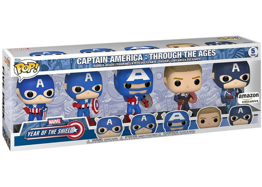 Funko Pop! Marvel Year Of The Shield Captain America: Through The Ages Amazon Exclusive 5-Pack