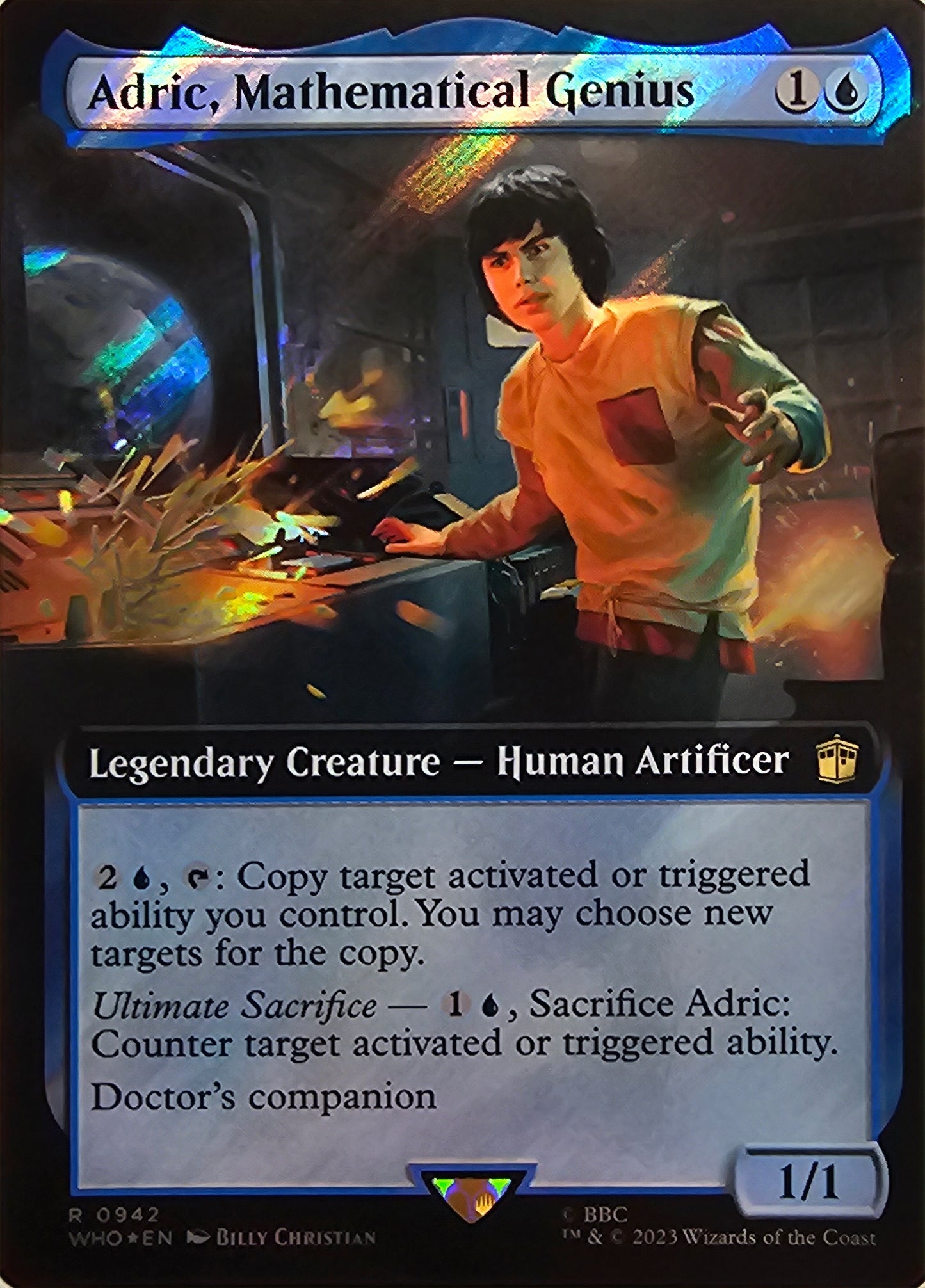 Magic The Gathering Adric, Mathematical Genius (Extended Art) (Surge Foil) Single Card