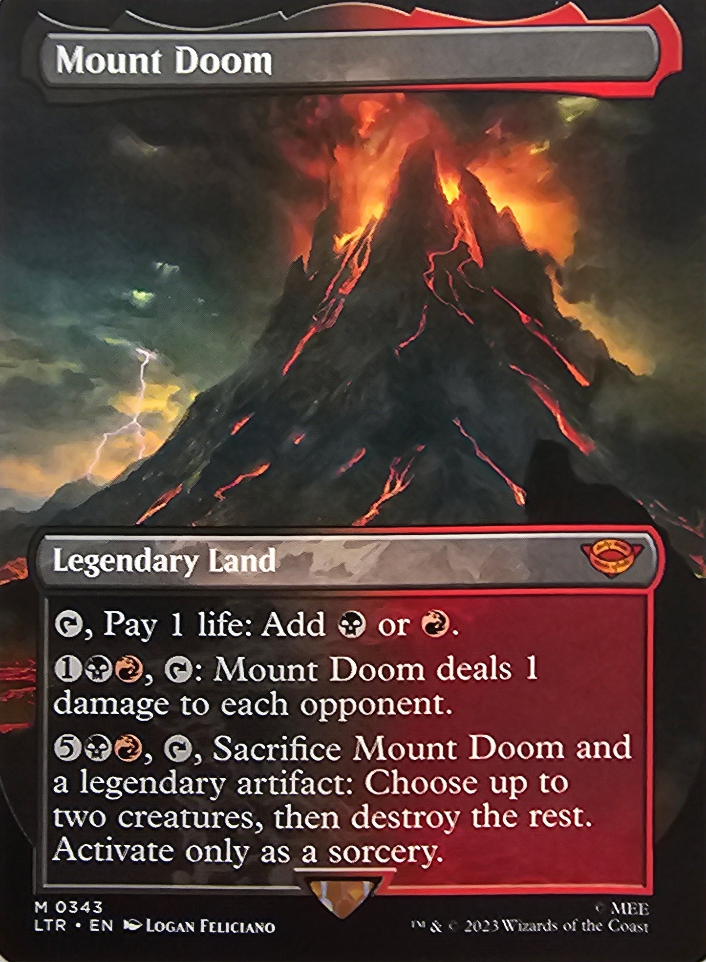 Magic The Gathering Mount Doom (Extended Art) Single Card