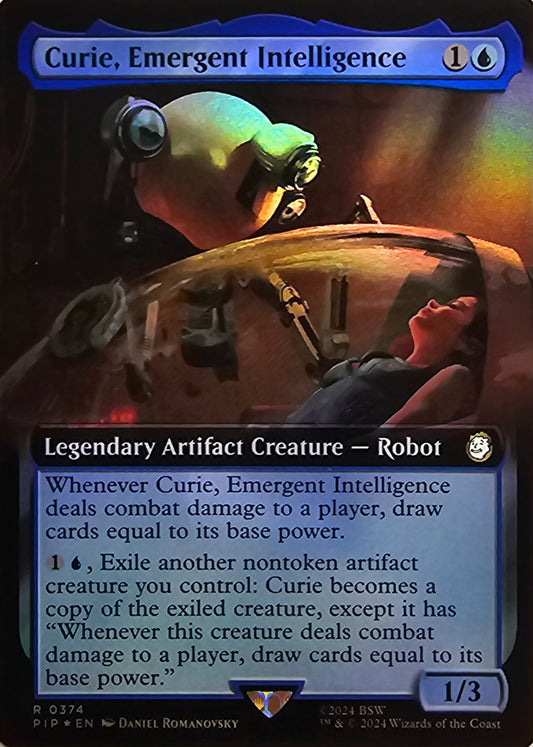 Magic The Gathering Curie, Emergent Intelligence (Borderless) (Foil) Single Card