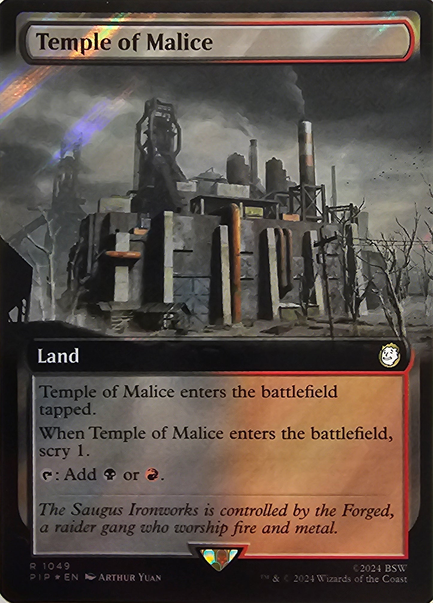 Magic The Gathering Temple of Malice (Borderless) (Surge Foil) Single Card