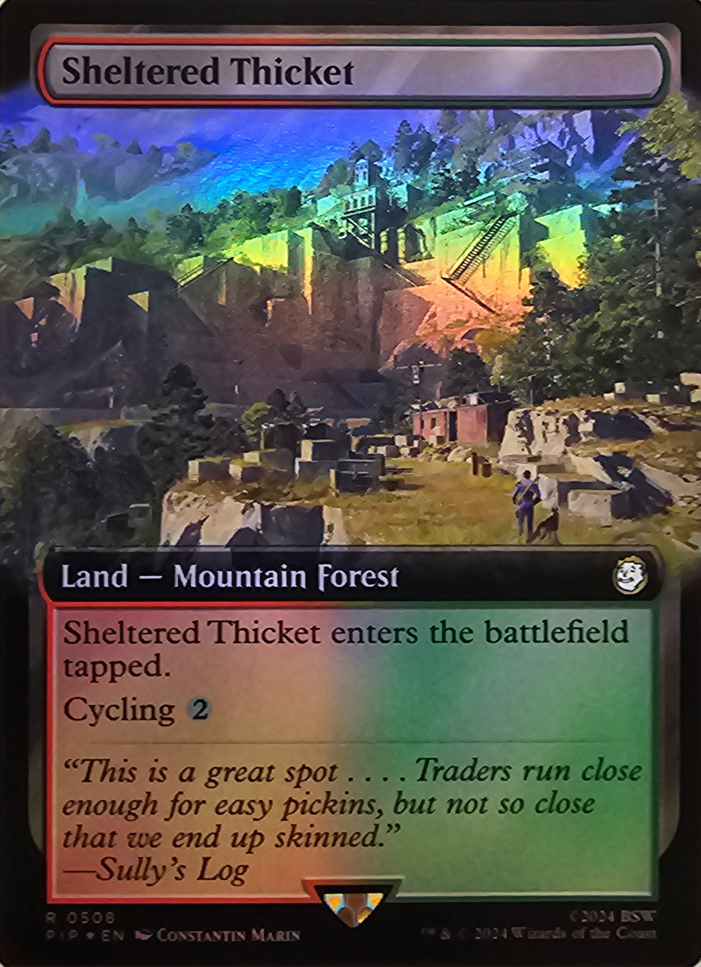 Magic The Gathering Sheltered Thicket (Borderless) (Foil) Single Card