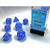 Chessex - Frosted Polyhedral 7 Dice Set - Blue w/White