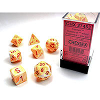 Chessex - Festive Polyhedral 7 Dice Set - Sunburst w/Red