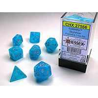 Chessex - Borealis Polyhedral 7 Dice Set - Luminary Sky Silver