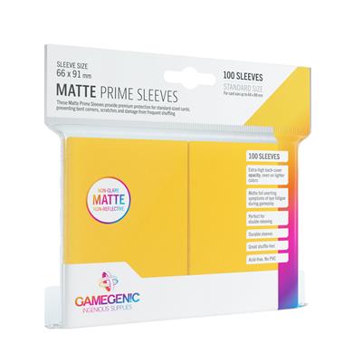GAMEGENIC - MATTE PRIME SLEEVES YELLOW (100 SLEEVES)