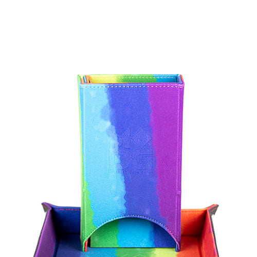 Fanroll - Fold Up Dice Tower - Watercolor Rainbow (dice tray not included)