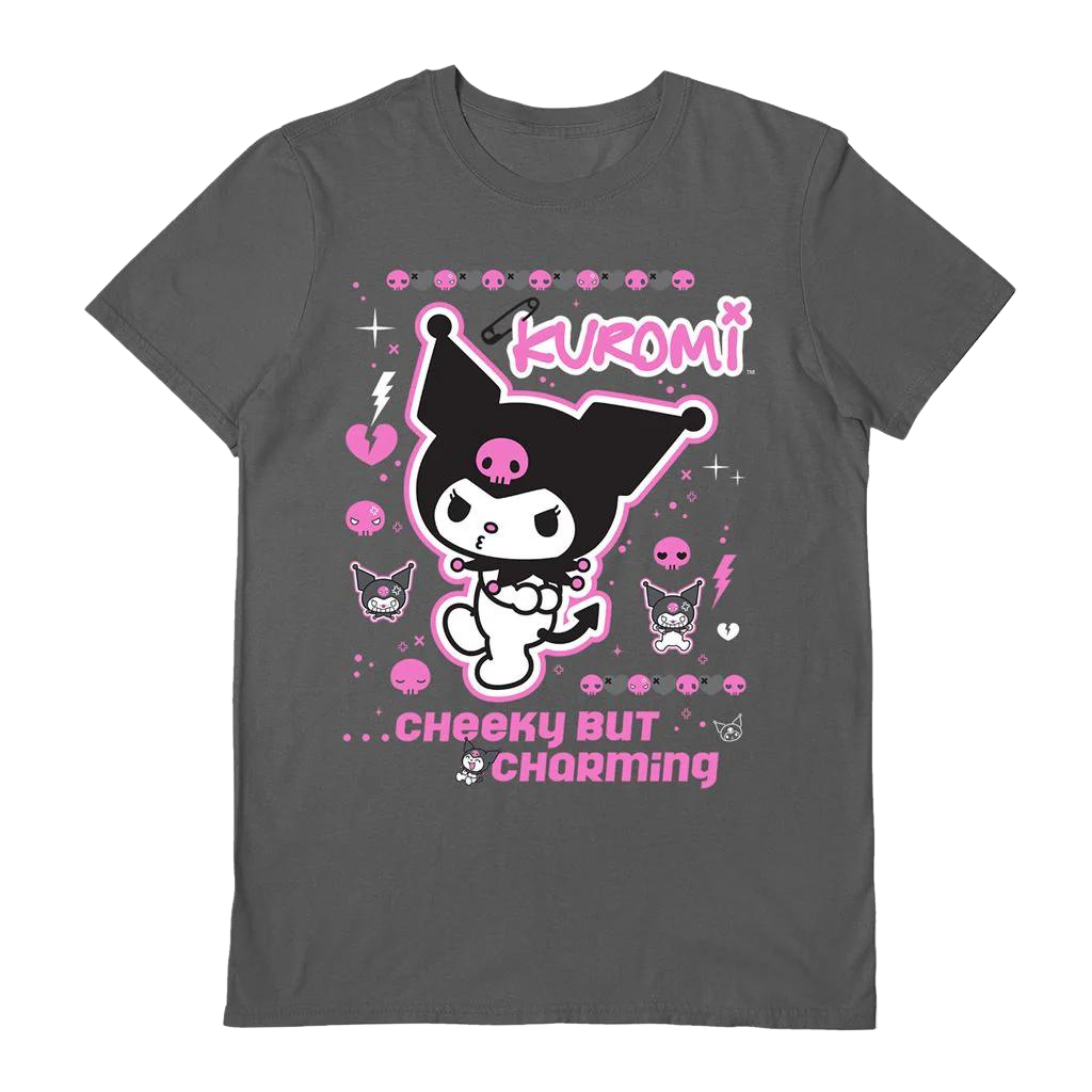 Sanrio (Kuromi Cheeky) Charcoal Unisex T-Shirt